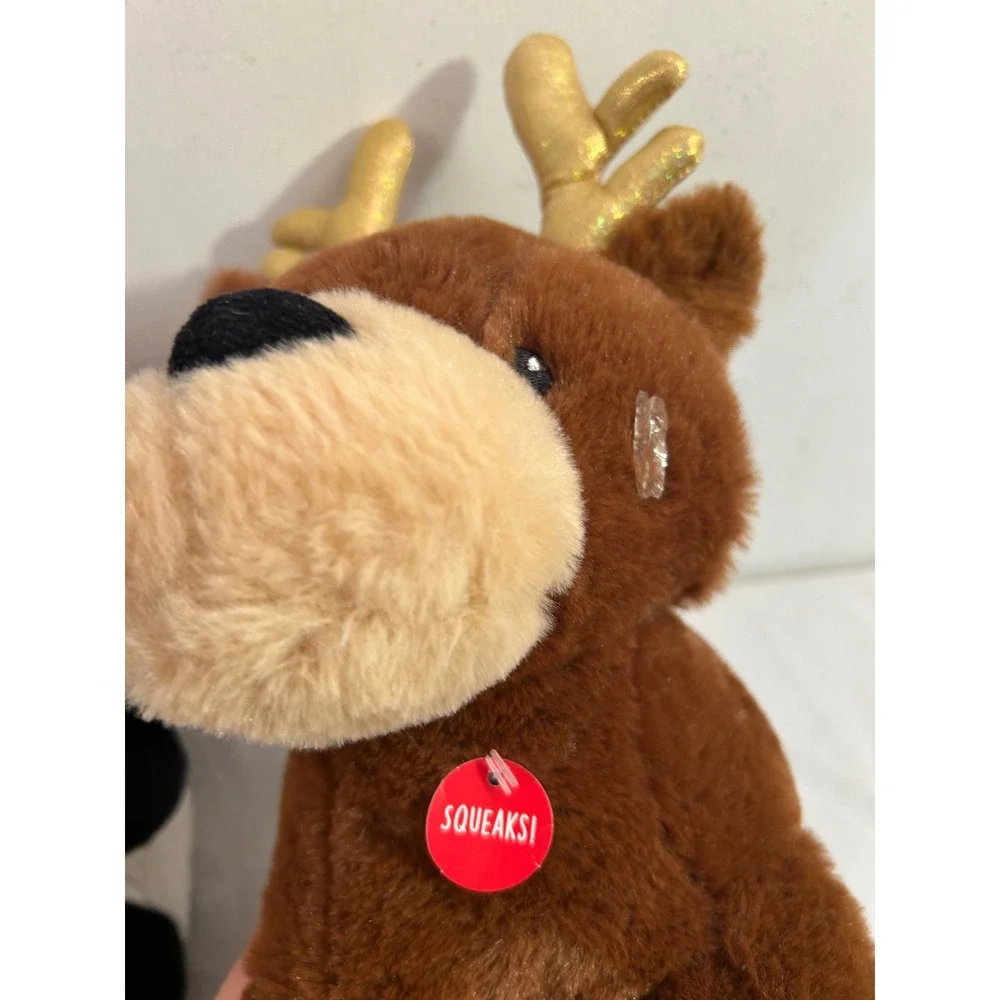 PetSmart Charm Plush Toy Set 10in Multicolor Holiday Cow & Reindeer Pet Toys